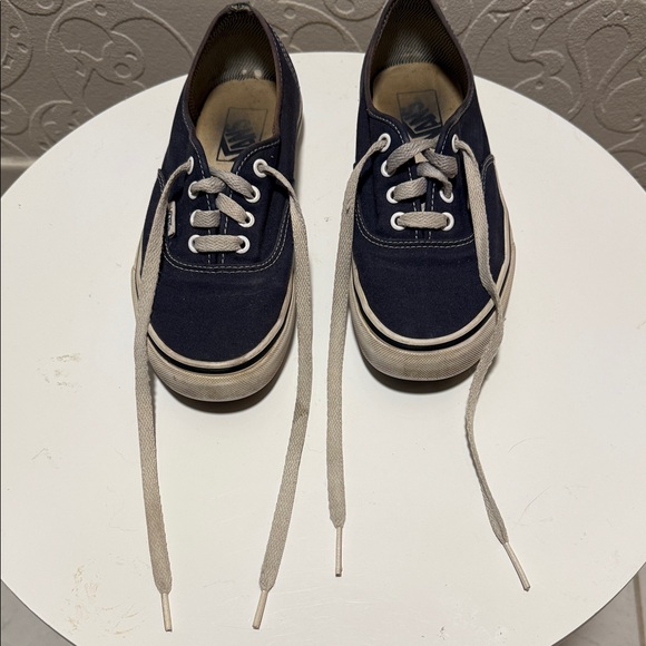 Vans Dark Blue Canvas Shoes with White Accents - Picture 1 of 4